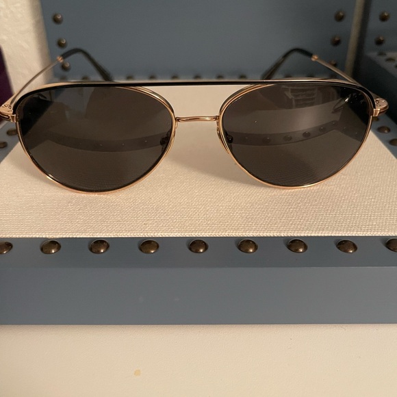 Tom Ford Gold Aviator Sunglasses - Picture 5 of 11